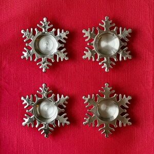 ❄️ Crate & Barrel Snowflake Tea Light Holders ❄️
